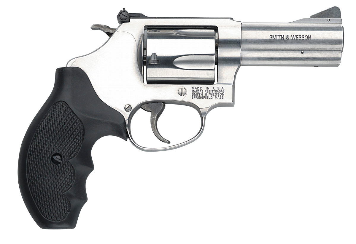 Smith & Wesson 162430 Model 60 357 Mag or 38 S&W Spl +P 5 Shot 3" Stainless Steel Barrel/Cylinder, Satin Stainless Steel J-Frame, Exposed Hammer, Polymer Grip