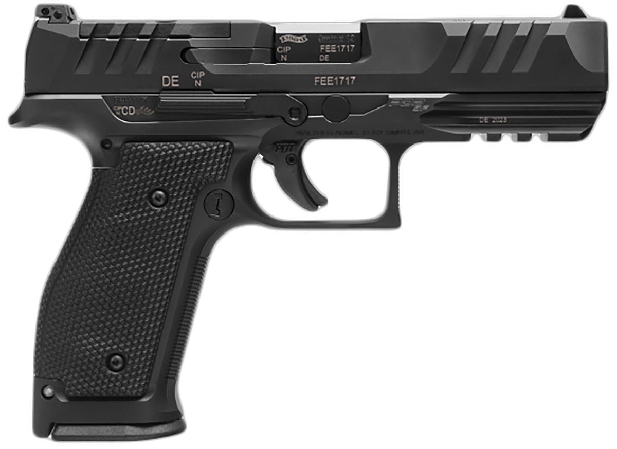 Walther, PDP Steel Frame, Striker Fired, Semi-automatic, Metal Frame Pistol, Full Size, 9MM, 4.50" Barrel, Matte Finish, Black, Optics Ready, Adjustable Rear Sight, 18 Rounds, 3 Magazines