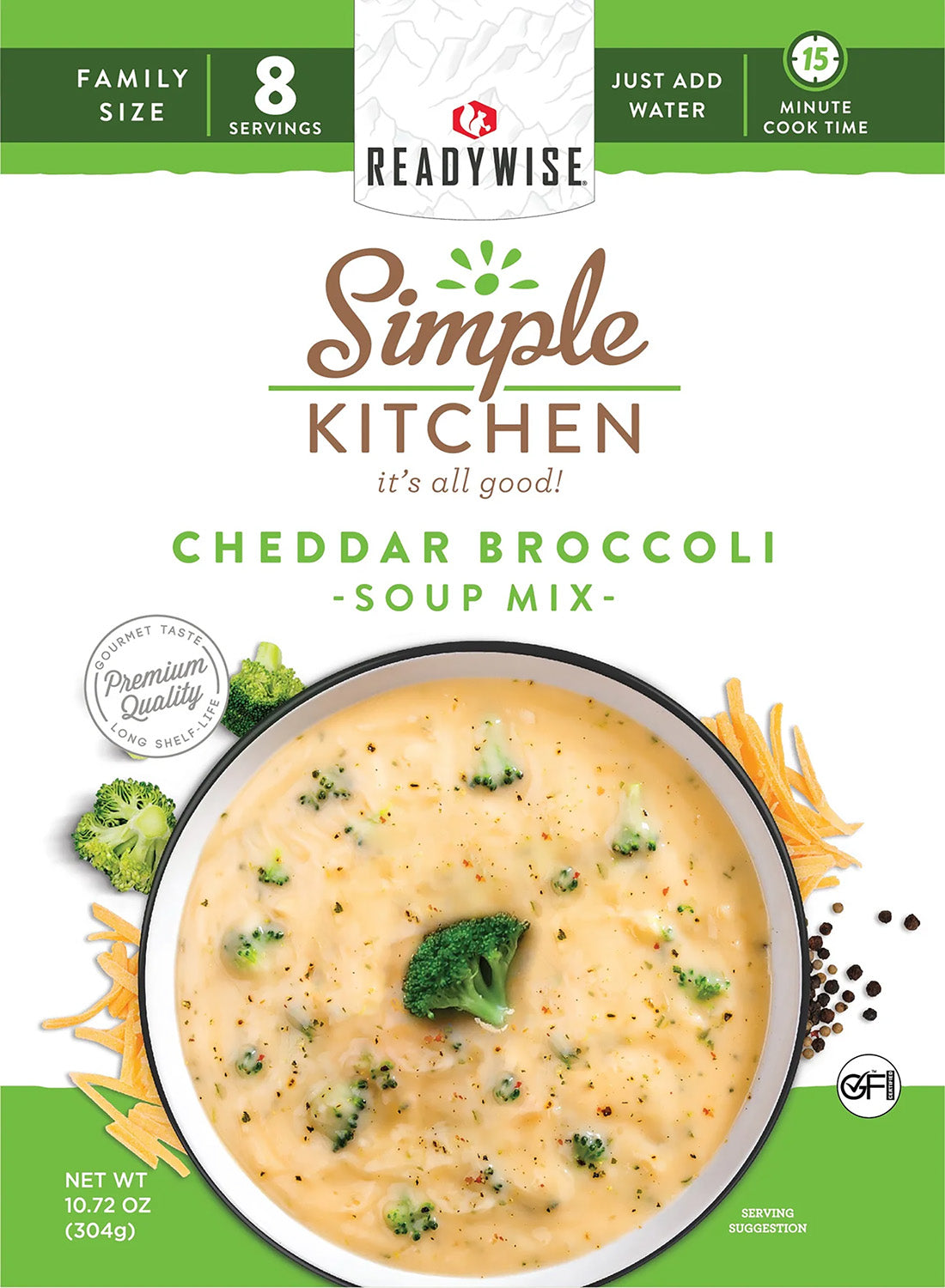 ReadyWise RWSK05060 Simple Kitchen Cheddar Broccoli Soup 6-Count Case 8 Servings Each