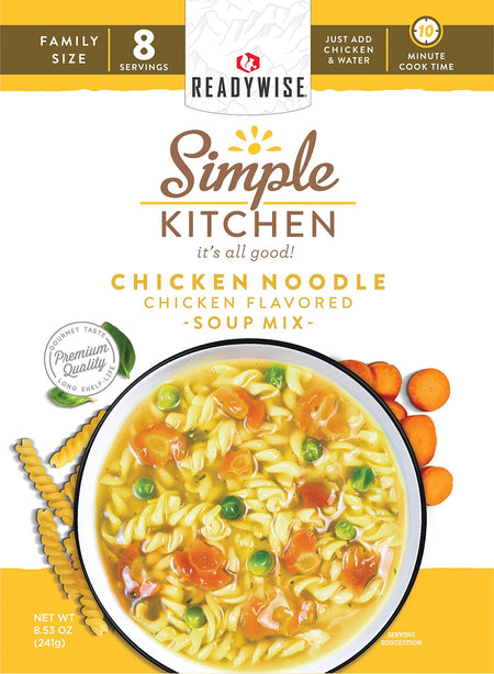 ReadyWise RWSK05062 Simple Kitchen Chicken Noodle Soup 6-Count Case 8 Servings Each