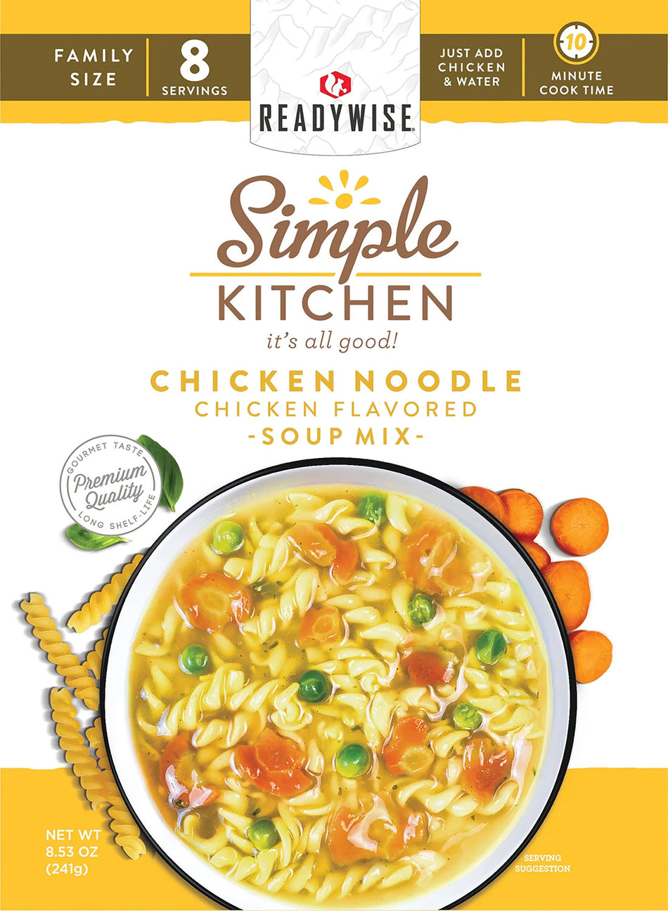 ReadyWise RWSK05062 Simple Kitchen Chicken Noodle Soup 6-Count Case 8 Servings Each