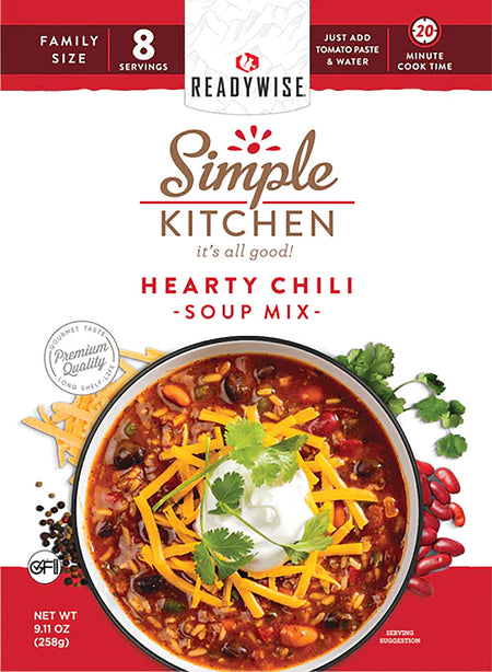ReadyWise RWSK05064 Simple Kitchen Hearty Chili 6-Count Case 8 Servings Each