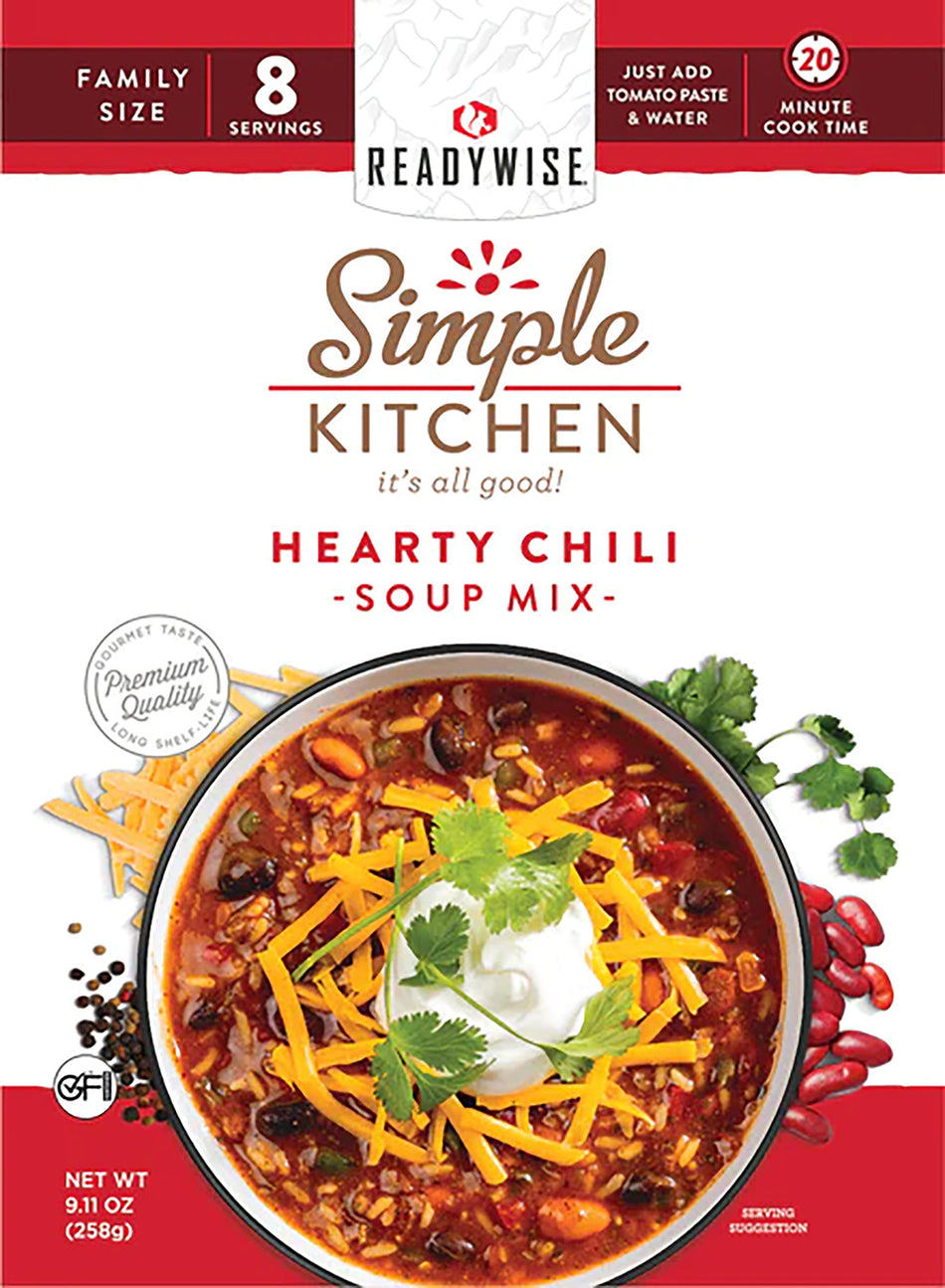 ReadyWise RWSK05064 Simple Kitchen Hearty Chili 6-Count Case 8 Servings Each