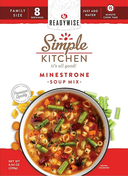 ReadyWise RWSK05065 Simple Kitchen Minestrone Soup 6-Count Case 8 Servings Each