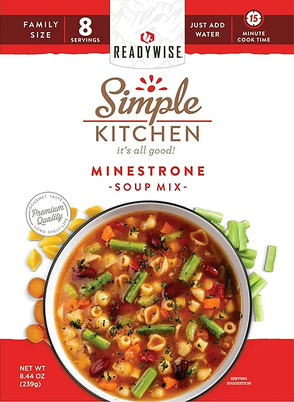 ReadyWise RWSK05065 Simple Kitchen Minestrone Soup 6-Count Case 8 Servings Each