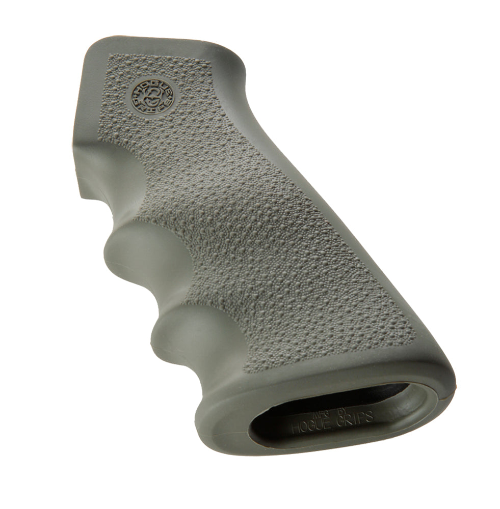 Hogue 15001 OD Green Cobblestone OverMolded Rubber Grip with Finger Grooves AR-15/M16