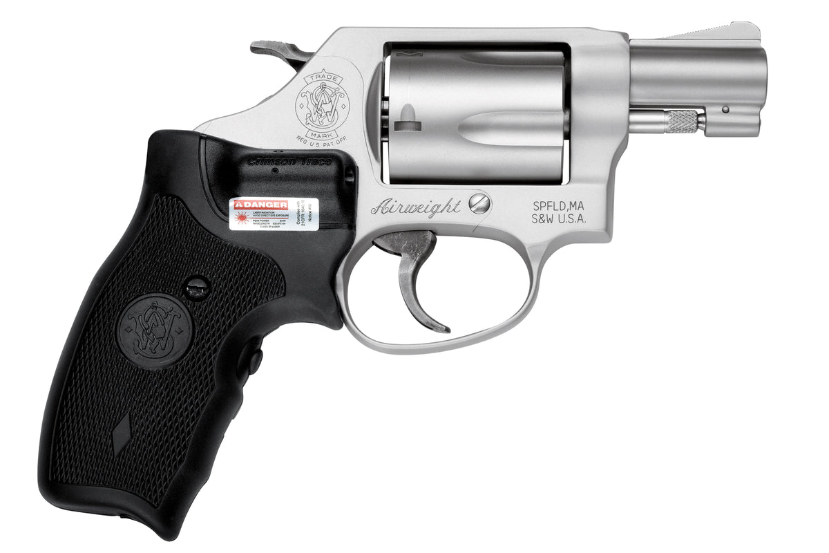 Smith & Wesson 163052 Model 637 w/Laser J-Frame 38 Special +P 5 Shot 1.88" Stainless Steel Barrel, Stainless Cylinder, Matte Silver Aluminum Frame, Black Crimson Trace Lasergrip