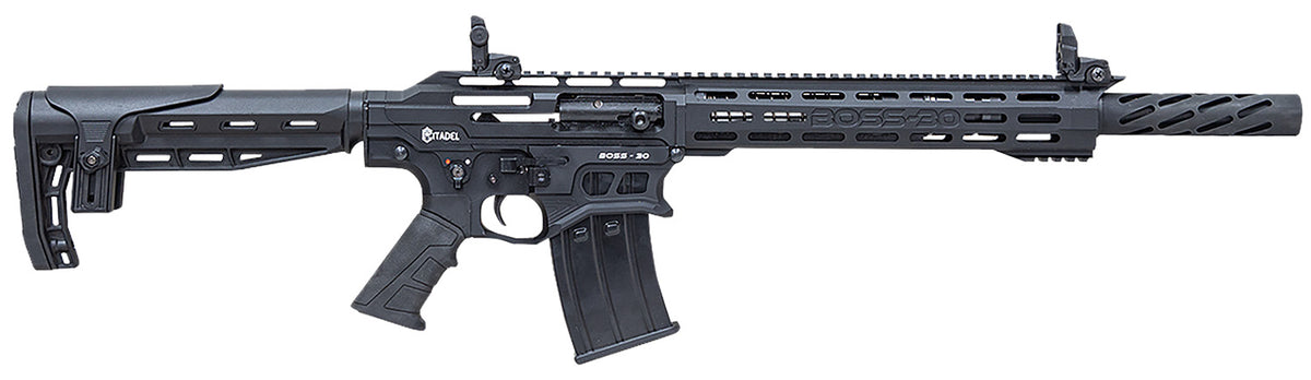 Citadel CBOSS3012 Boss30 12 Gauge Semi-Auto 3" 5+1 18.75" Black Steel Threaded Barrel, Matte Black Cerakote Picatinny Rail Aluminum Receiver, Black Adj Cheek Riser Synthetic Stock