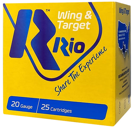 Rio Ammunition 20 Gauge Shotgun Shells Wing & Target #8 7/8 oz 2.75 in