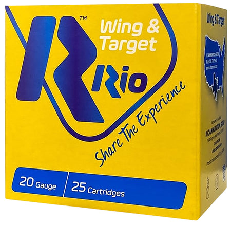 Rio Ammunition 20 Gauge Shotgun Shells Wing & Target #7.5 7/8 oz 2.75 in