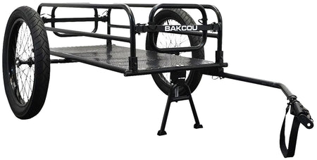 Bakcou AFCT Cargo E-Bike Trailer with Kickstand Black 70" Canvas Liner Fat Tires 150-200 lb Capacity
