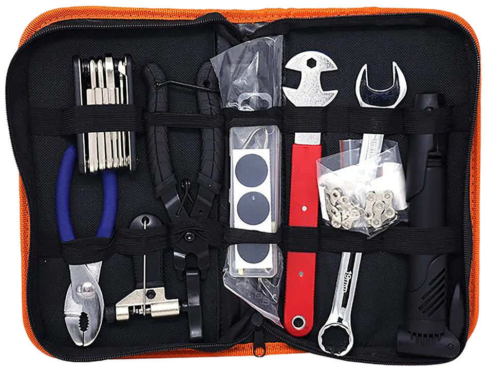 Bakcou Trailside Repair Kit All-In-One Portable Tool Set with Chain Pliers Multi-Tool and Tire Patch Supplies