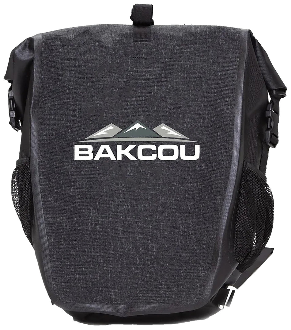 Bakcou APB eBike Pannier Bags Black Waterproof Heavy Canvas 2-Pack 20 Liter Capacity with Reflective Logo