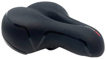 Bakcou AOBS Oversized Comfort Bicycle Seat Universal Fit Black Faux Leather for E-Bikes