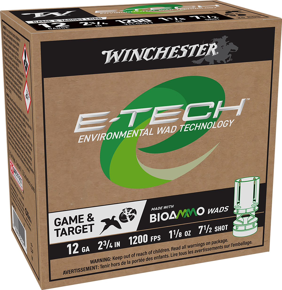 Winchester 12 Gauge WCM127 E-Tech 020892027619 2.75" 1-1/8oz 7.5 Shot