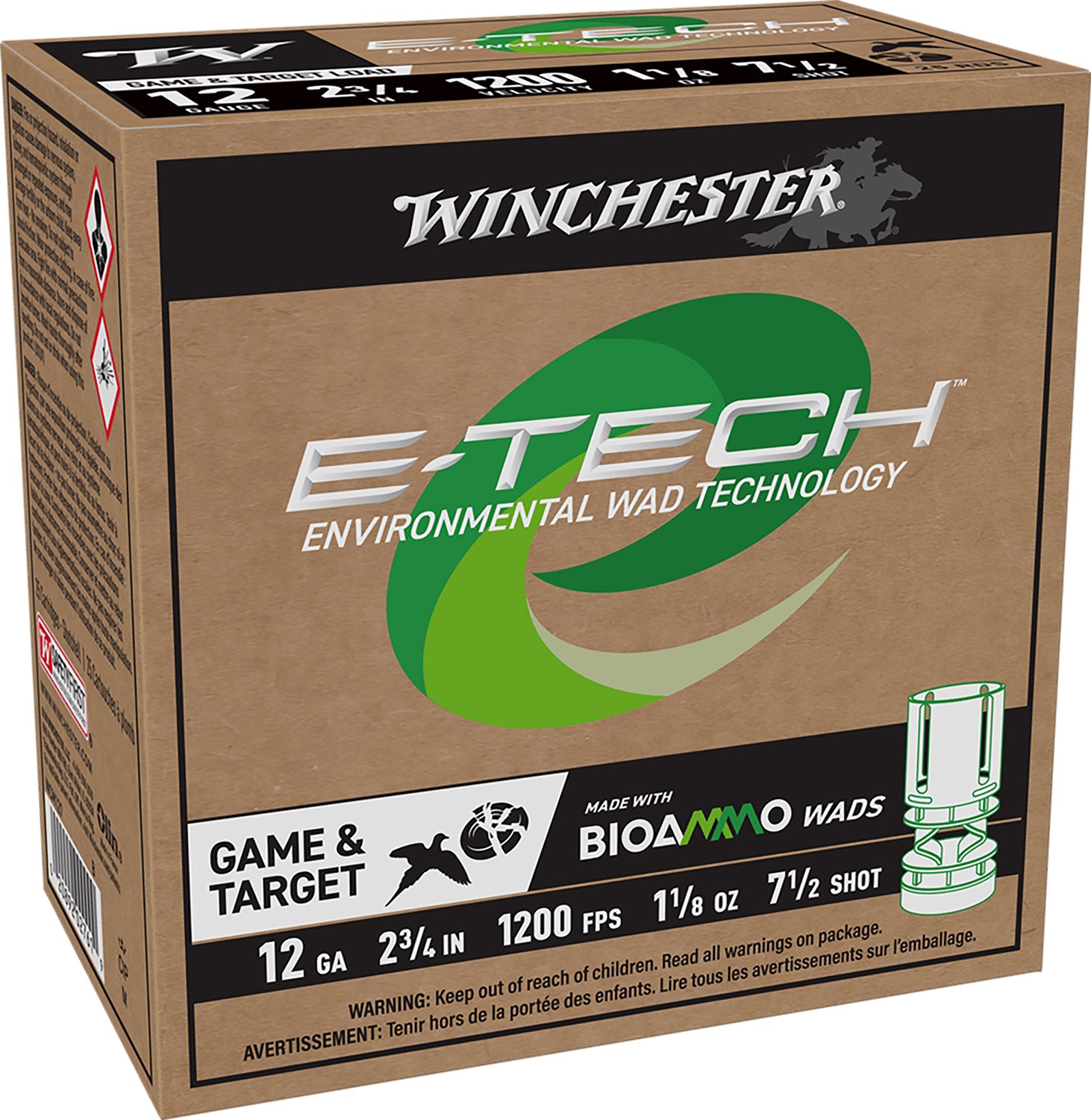 Winchester 12 Gauge WCM127 E-Tech 020892027619 2.75" 1-1/8oz 7.5 Shot