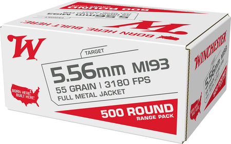 Winchester 5.56x45mm NATO WM193500 M193 Full Metal Jacket FMJ 55 Grain