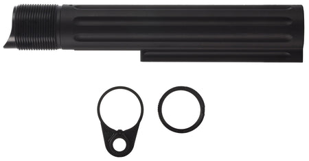 Primary Weapons Systems Extended Buffer Tube Kit Castle Nut End Plate 7075-T6 Aluminum Black Anodized