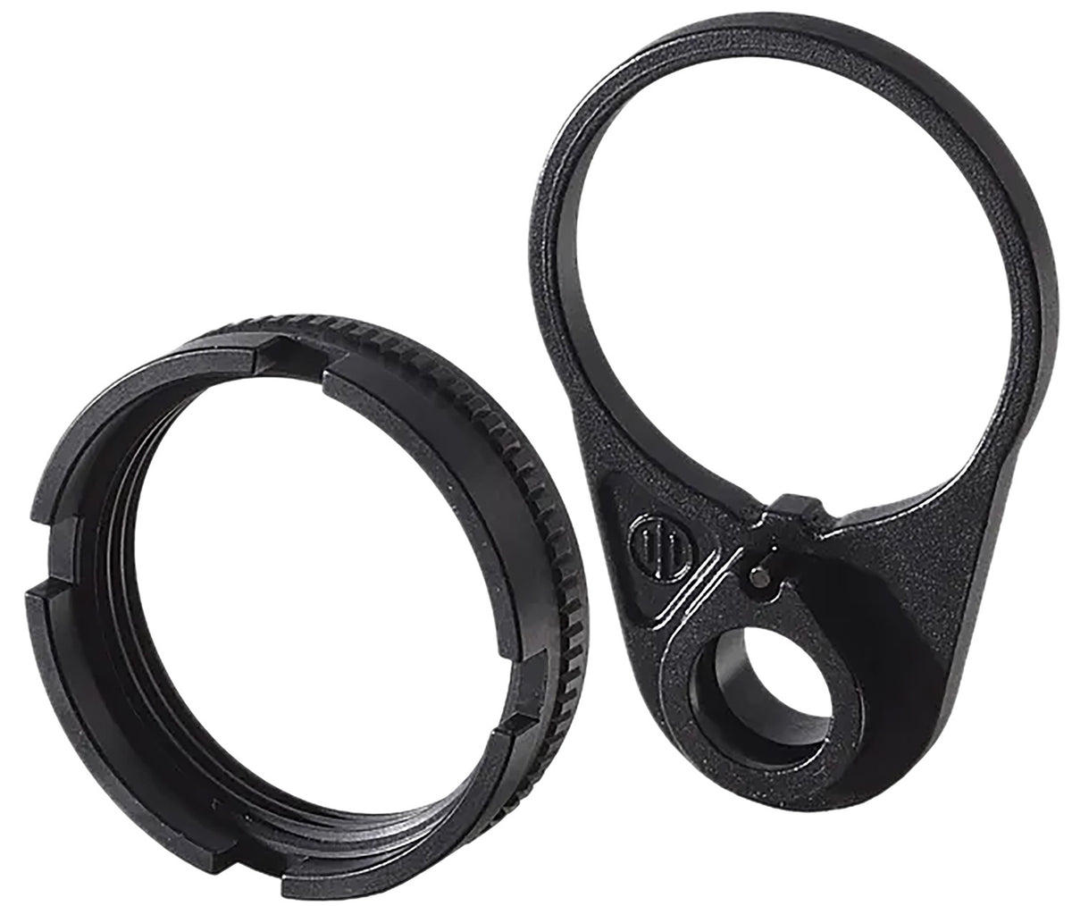 PWS 4BTRLPB-1F Ratchet Lock Castle Nut End Plate Black AR Compatible