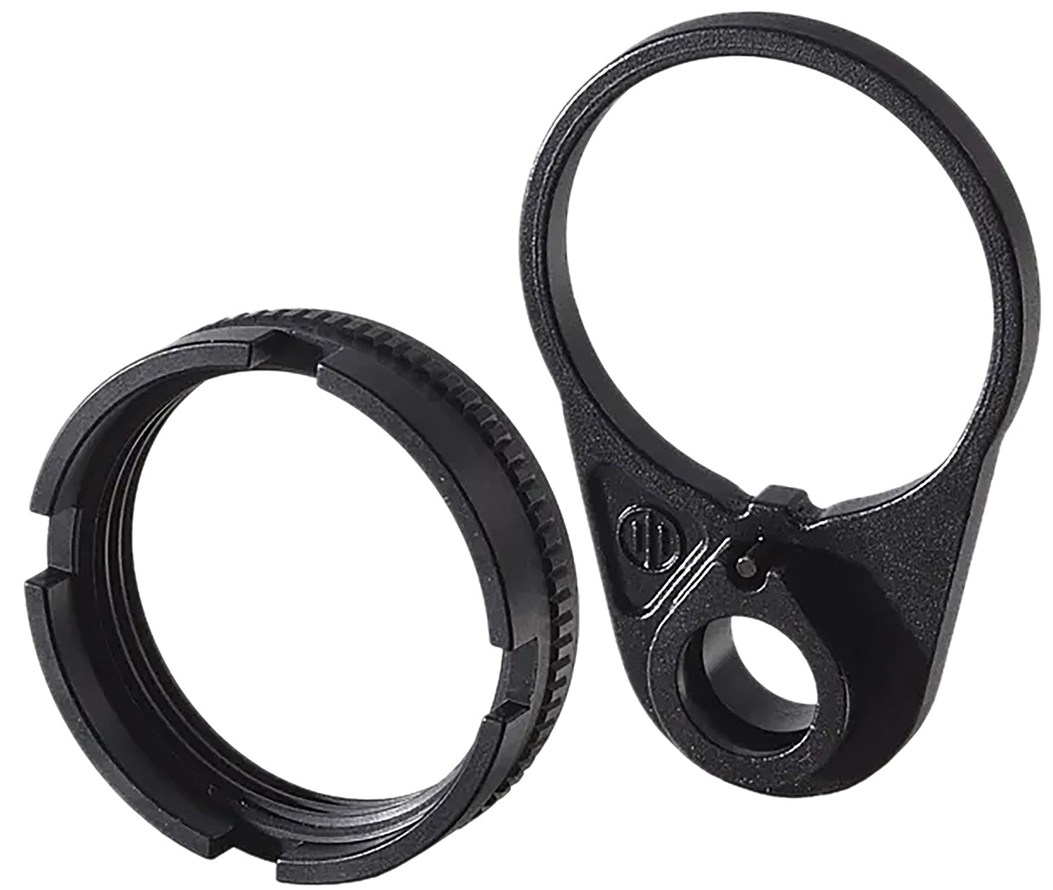 PWS 4BTRLPB-1F Ratchet Lock Castle Nut End Plate Black AR Compatible