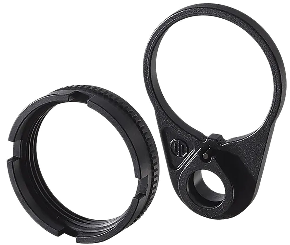 PWS 4BTRLPB-1F Ratchet Lock Castle Nut End Plate Black AR Compatible