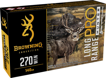 Browning .270 Winchester Rifle Ammo Long Range Pro Sierra Tipped GameKing boat-tail PolyTip 140 grain 