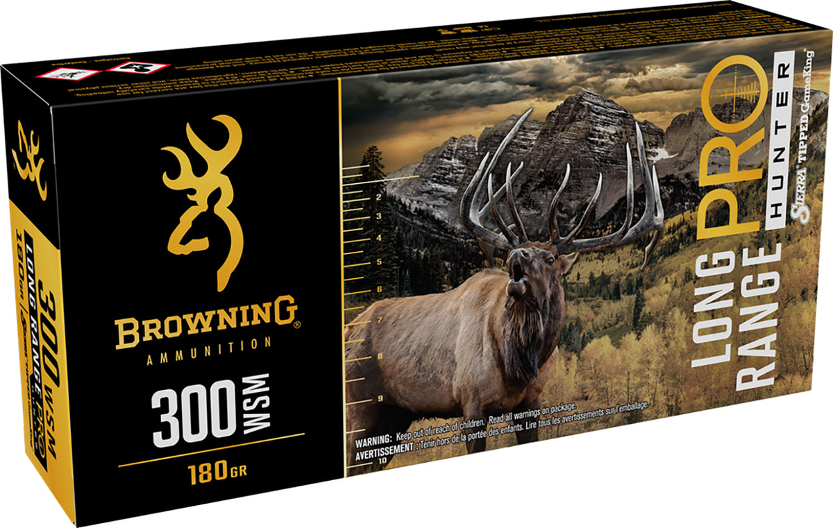 Browning .300 WSM Rifle Ammo Long Range Pro Sierra Tipped GameKing boat-tail PolyTip 180 grain 