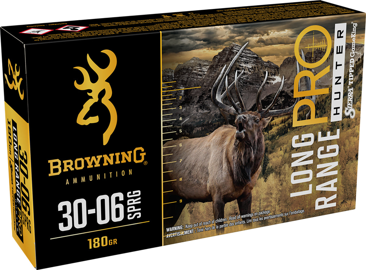 Browning .30-06 Springfield Rifle Ammo Long Range Pro Sierra Tipped GameKing boat-tail PolyTip 180 grain 