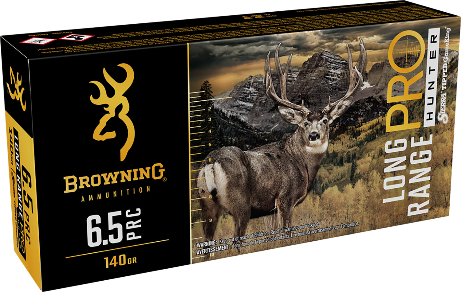 Browning 6.5 PRC Rifle Ammo Long Range Pro Sierra Tipped GameKing boat-tail PolyTip 130 grain 