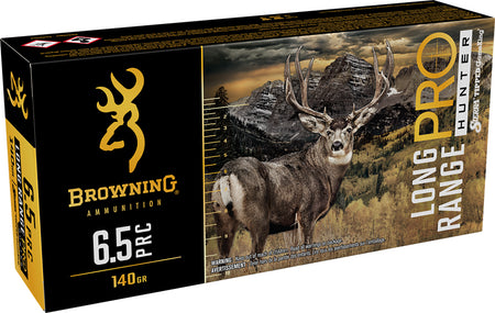 Browning 6.5 PRC Rifle Ammo Long Range Pro Sierra Tipped GameKing boat-tail PolyTip 130 grain 