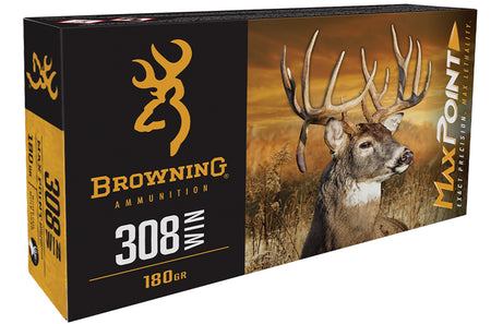 Browning .308 Win / 7.62x51mm Rifle Ammo Max Point Polymer Tip PolyTip 168 grain 