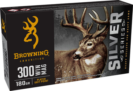 Browning .300 Winchester Mag Rifle Ammo Silver Soft Point JSP 180 grain 