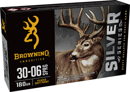 Browning .30-06 Springfield Rifle Ammo Silver Plated Soft Point JSP 180 grain 
