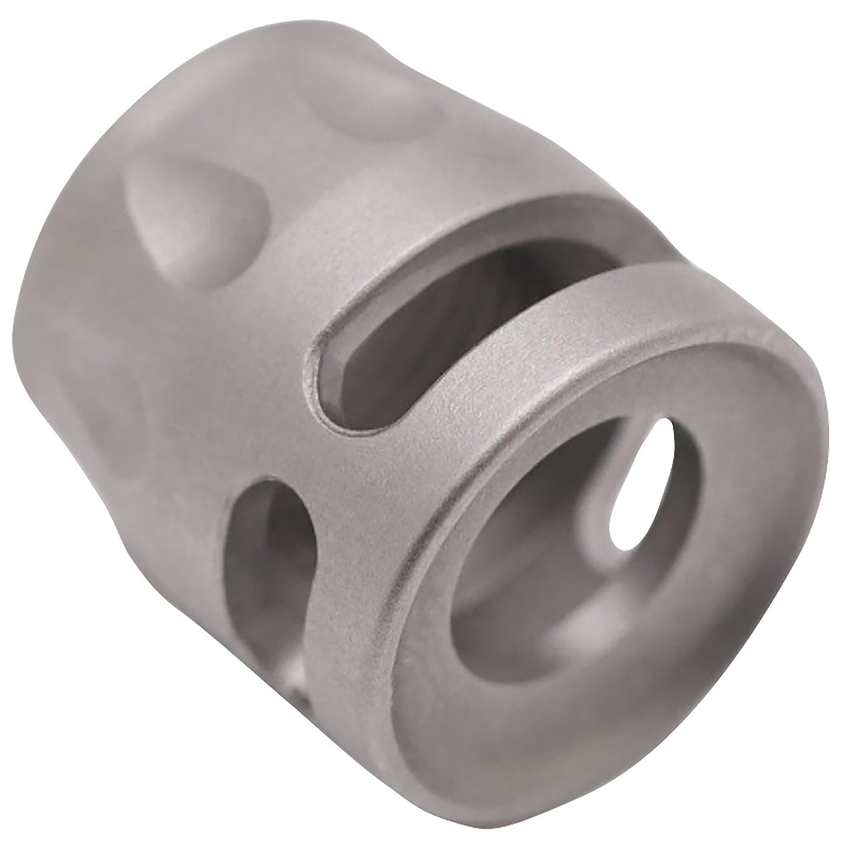 True Precision S-Type Micro Compensator Satin Stainless 416R 1/2"x28 Threads 9mm 380 ACP