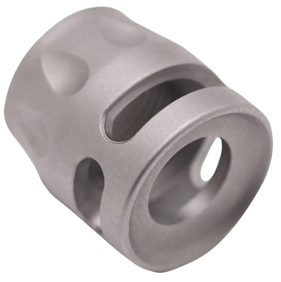True Precision S-Type Micro Compensator Satin Stainless 416R 1/2"x28 Threads 9mm 380 ACP