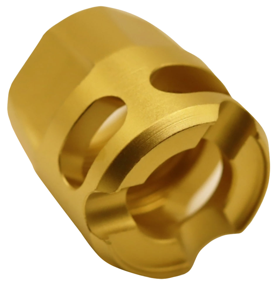 True Precision TPYMICROG Y-Type Micro Compensator Gold Finish 9mm/380 ACP 1/2"x28