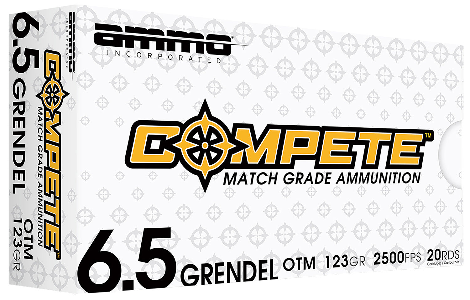 Ammo Inc 6.5mm Grendel Rifle Ammo Match Boat Tail Hollow Point BTHP 123 grain 