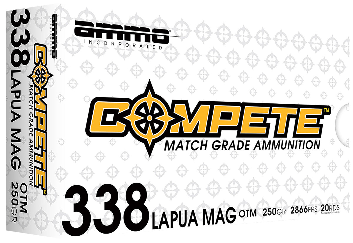 Ammo Inc .338 Lapua Magnum Rifle Ammo Match Boat Tail Hollow Point BTHP 250 grain 