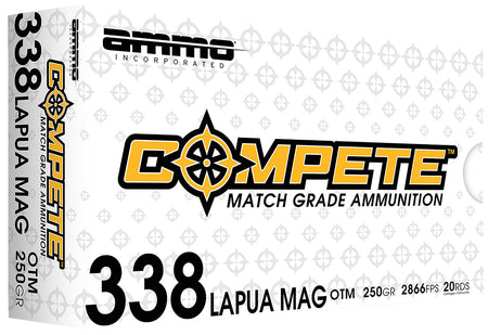 Ammo Inc .338 Lapua Magnum Rifle Ammo Match Boat Tail Hollow Point BTHP 250 grain 
