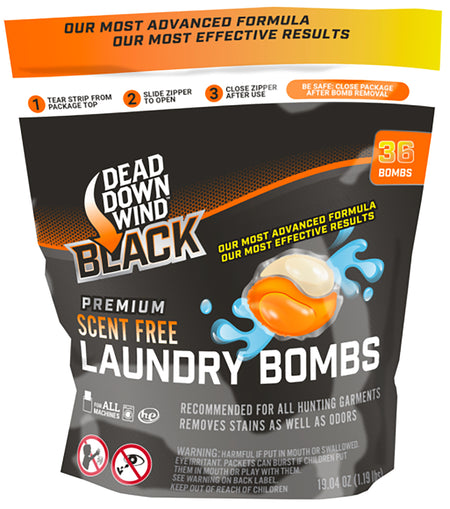 Dead Down Wind 118418 Black Premium Unscented Laundry Bombs 36CT