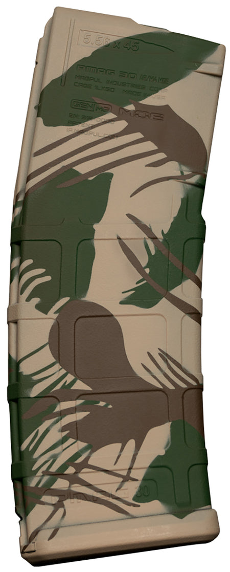 Weapon Works 228045 30rd PMAG GEN M2 MOE AR/M4 Rhodesian Brushstroke Polymer Rifle Magazine