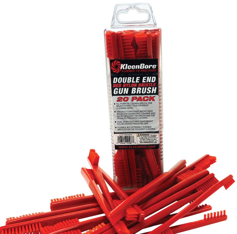 KleenBore 20-Pack Double End Red Nylon Bristle Firearm Cleaning Utility Brush
