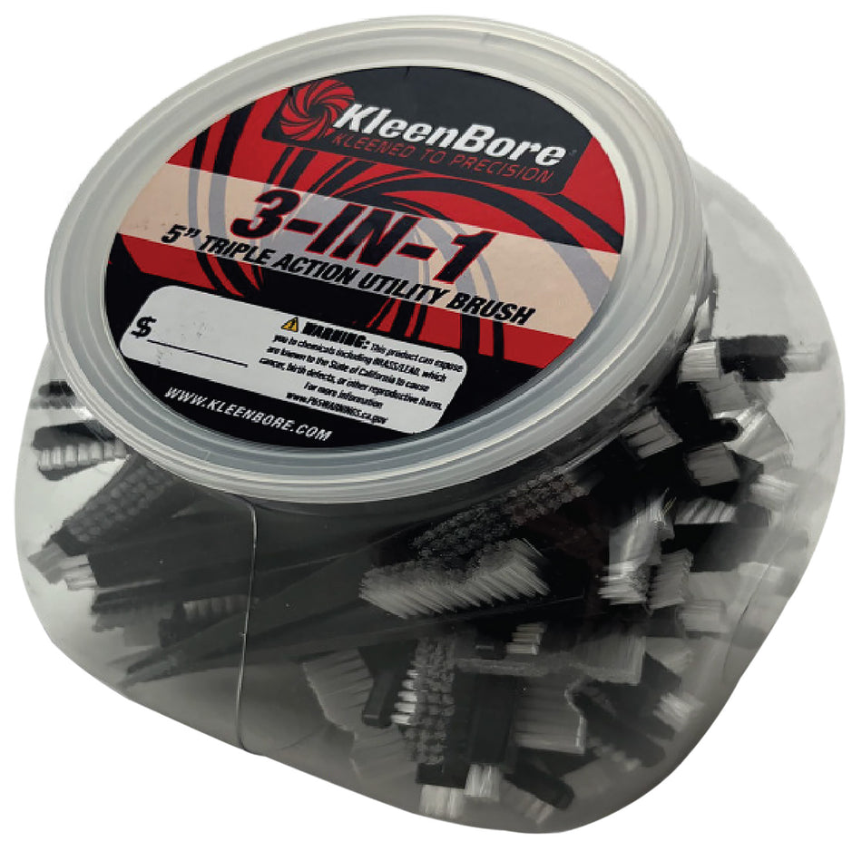 KleenBore 50-Piece Triple Action 5" Nylon Gun Cleaning Utility Brush Globe Display
