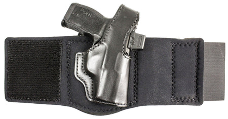 DeSantis Gunhide Die Hard Ankle Holster for Sig P365 with Red Dot Right Hand Black Leather