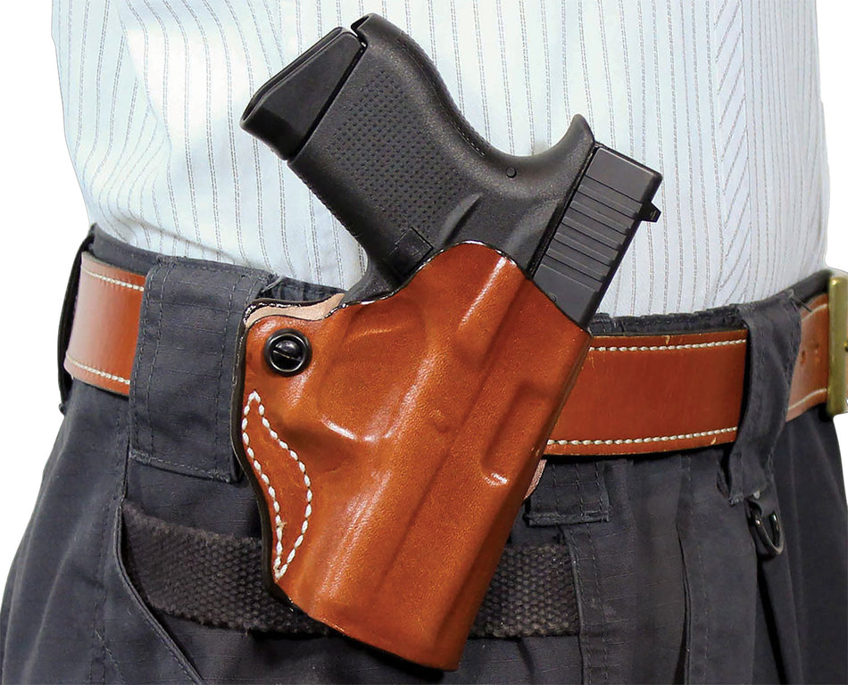DeSantis Gunhide Mini Scabbard OWB Tan Leather Holster Sig P365 with Red Dot RH