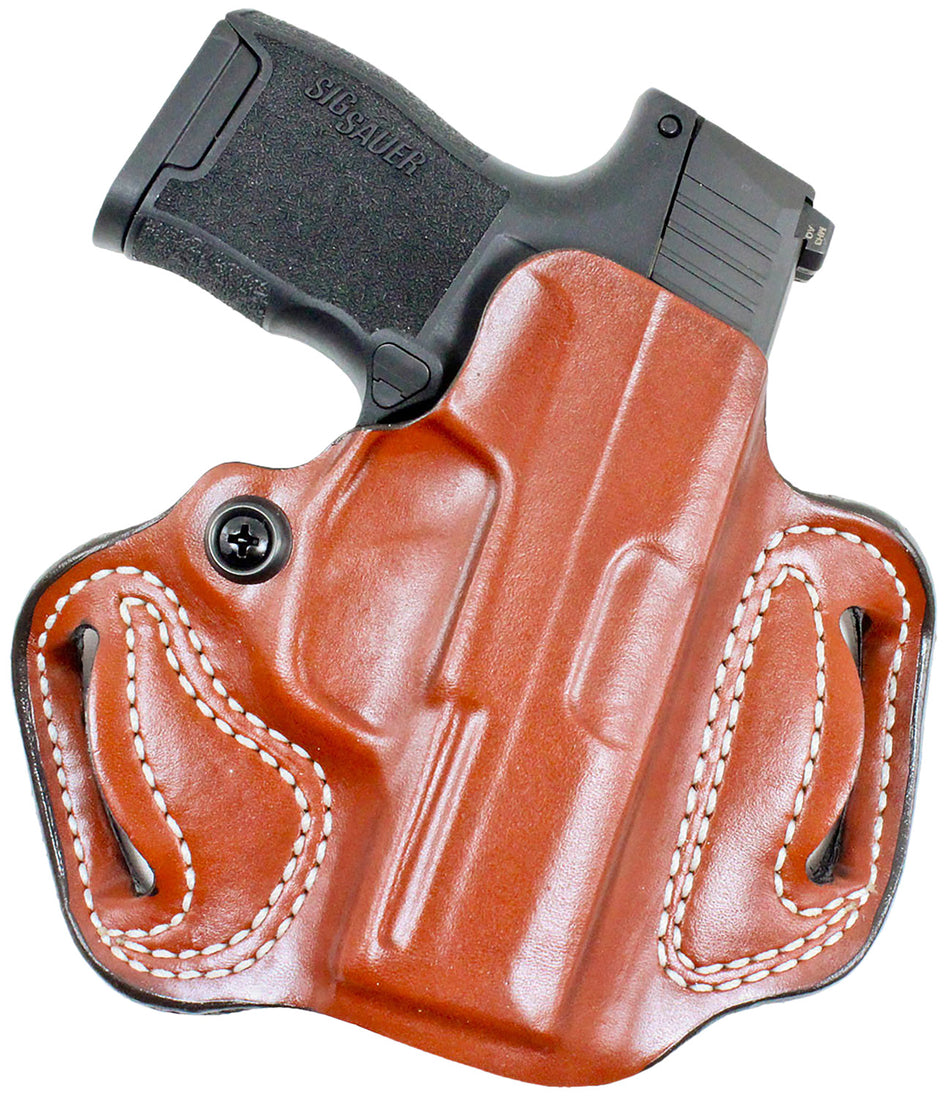 DeSantis Gunhide Mini Slide OWB Tan Saddle Leather Holster Sig P365 with Red Dot RH