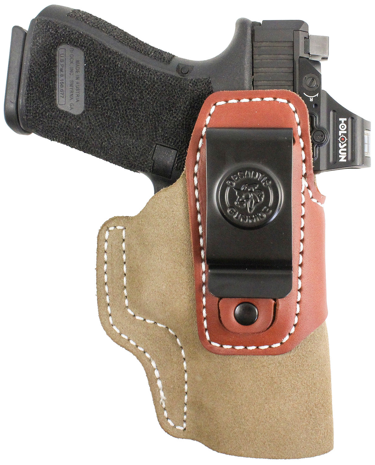 DeSantis Gunhide Transit IWB Hybrid Kydex Leather Holster for Glock 26/27/33 Ambi