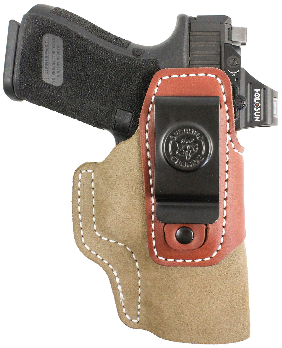 DeSantis Gunhide Transit IWB Hybrid Kydex Leather Holster for Ruger LCP II Ambi Natural