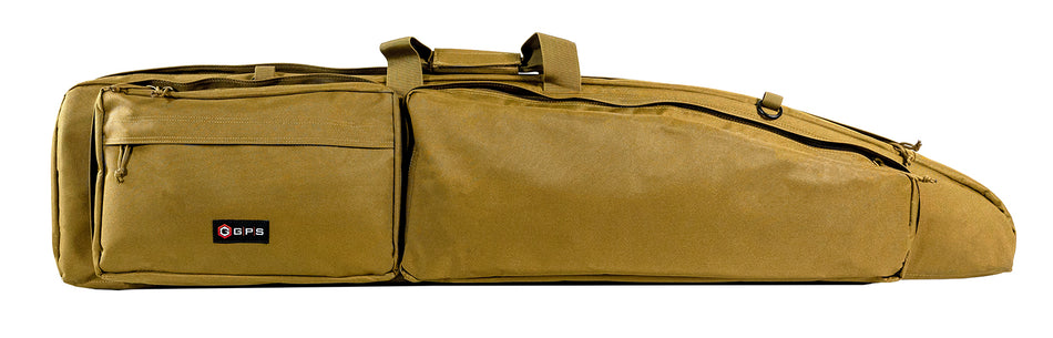 GPS Bags GPSDBRC50TAN 50" Tan Double Rifle Case with Velcro Tie-Downs and Padded Separator