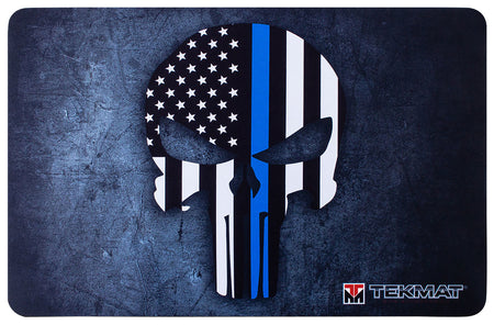 TekMat TEKR17PUNISHERBL Punisher Blue Line Cleaning Mat Rubber 11"x17"